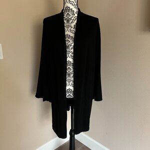 Alfani Open Front Flare Sleeve Cardigan - Black - Size 0X